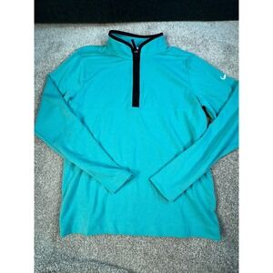 Vintage Nike Sportswear Fleece Jacket Womens XL Blue Swoosh Logo Quarter Zip Y2K